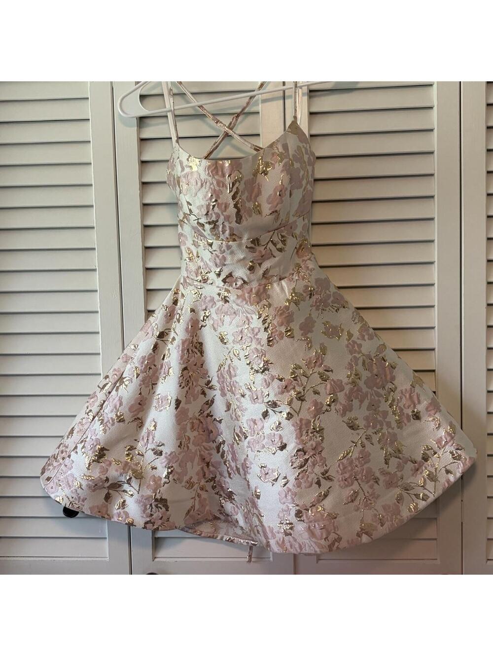 B Darlin Women's Junior's Pink and Sparkly Dress 3/4